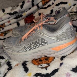Women's Gray and Orange hokas
